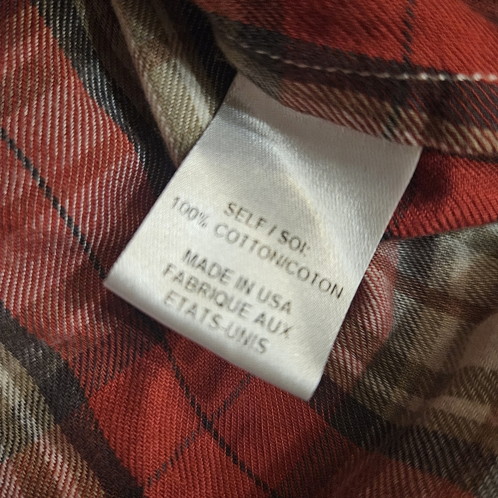 Haute Hippie Red Plaid Flannel Pullover Henley XS Boho Grunge Western Chic - Picture 6 of 7